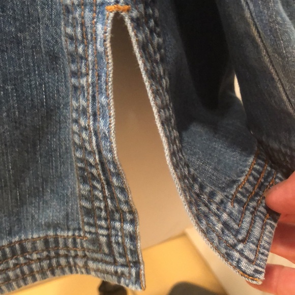 ANN TAYLOR 💯% cotton denim tunic top•front lacing•long sleeve•size 8 - Picture 9 of 17